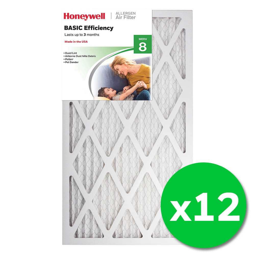 Honeywell 14x25x1 Standard Efficiency Allergen MERV 8 Air Filter - 12 Pack