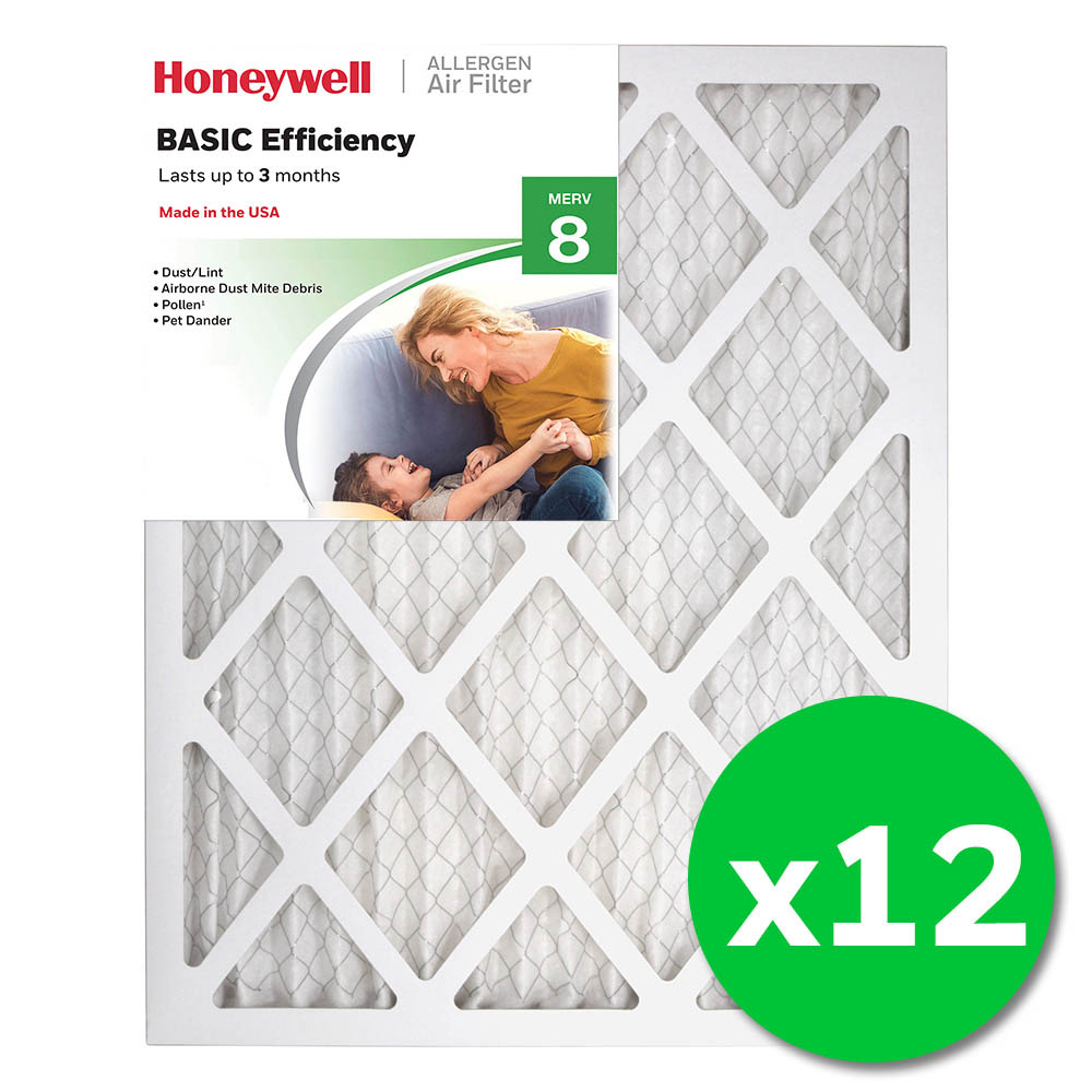 Honeywell 16x20x1 Standard Efficiency Allergen MERV 8 Air Filter - 12 Pack