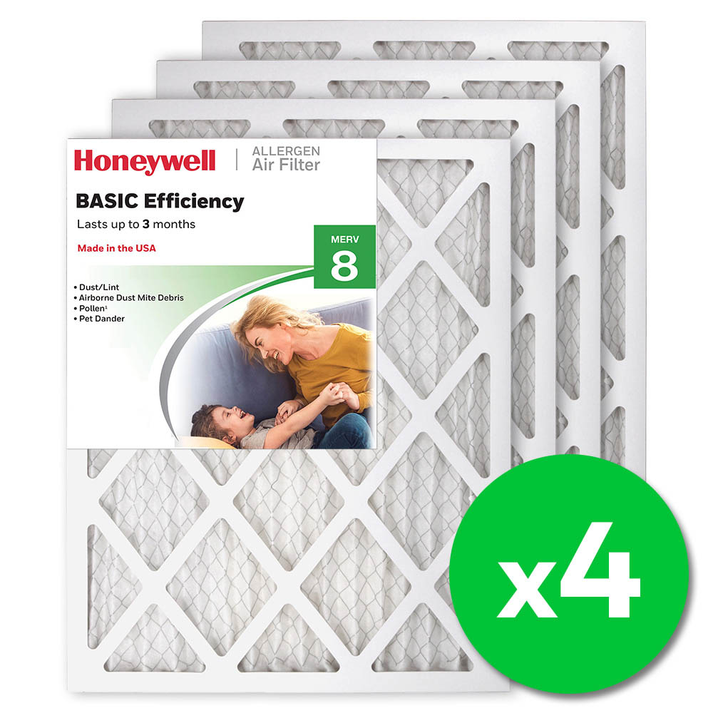 Honeywell 16x20x1 Standard Efficiency Allergen MERV 8 Air Filter (4 Pack)