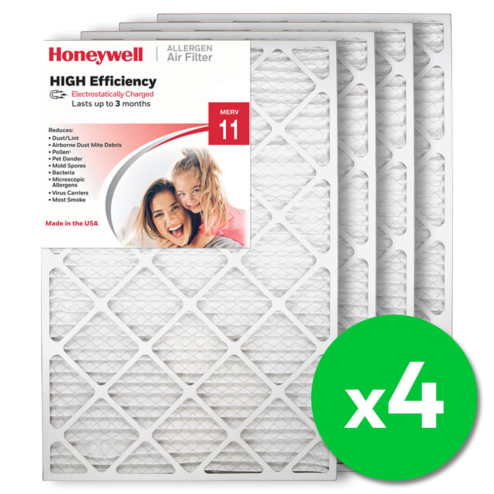 Honeywell 20x30x1 High Efficiency Allergen MERV 11 Air Filter (4 Pack)