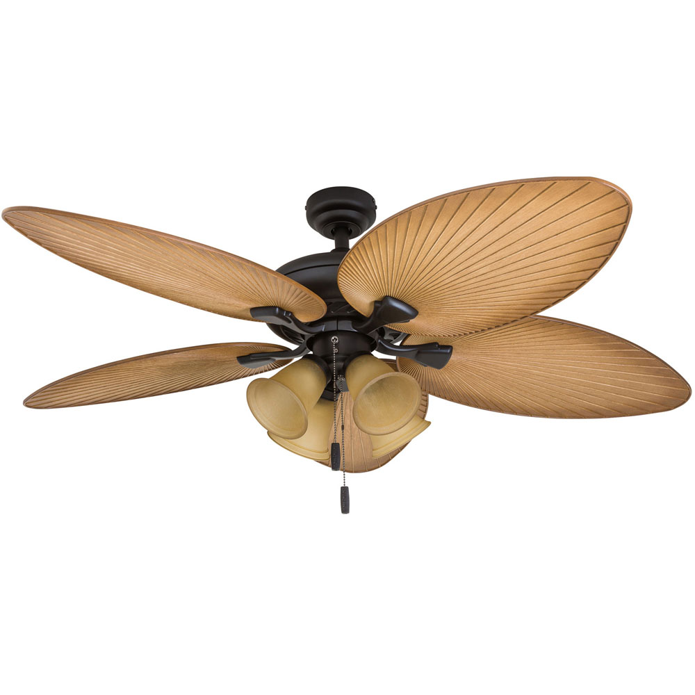 Honeywell Palm Valley Indoor and Outdoor Ceiling Fan, Bronze Tropical, 52-Inch- 50506-03