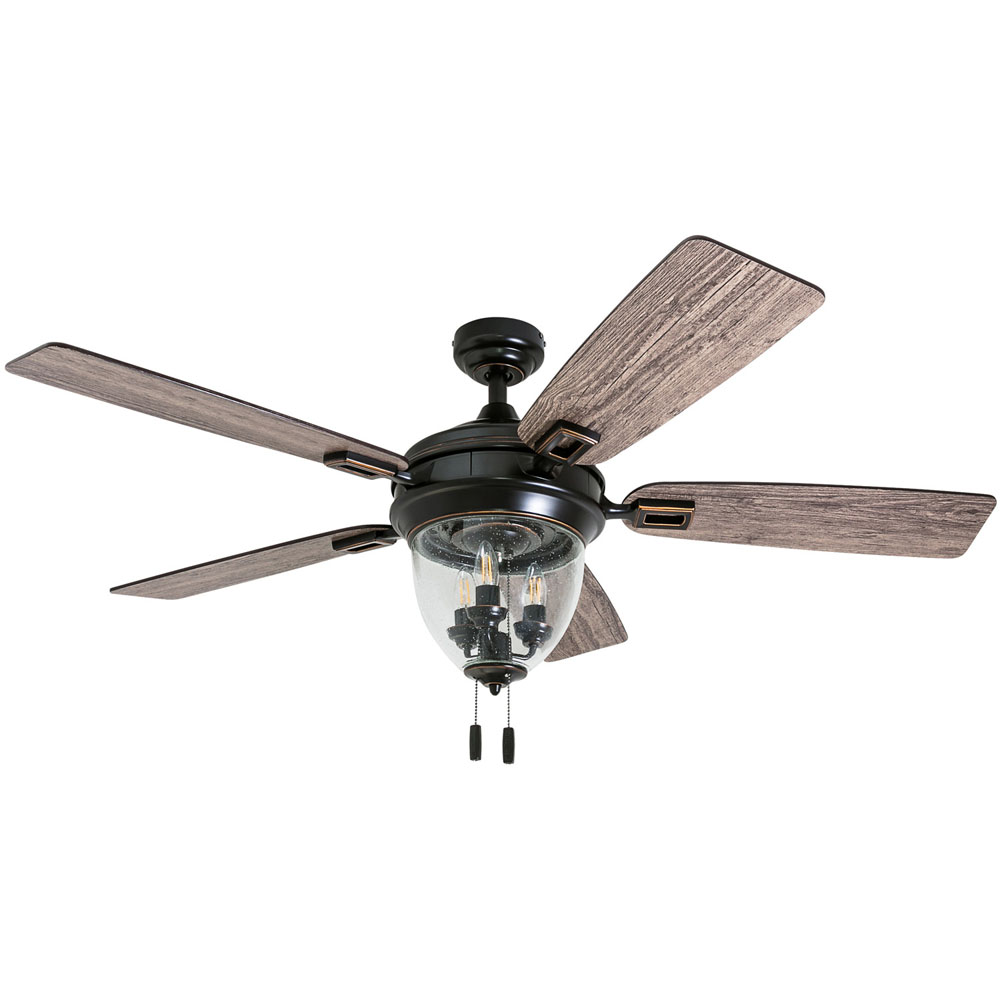 Honeywell Glencrest Indoor and Outdoor Ceiling Fan, Oil Rubbed Bronze, 52-Inch - 50615-03