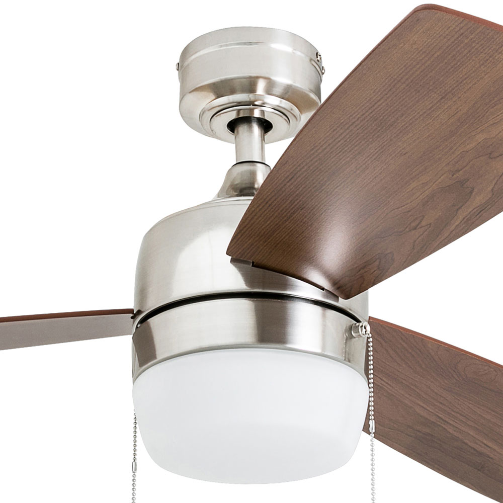 Honeywell Barcadero 44-Inch Modern Brushed Nickel LED Ceiling Fan with Integrated Light - 50616-03
