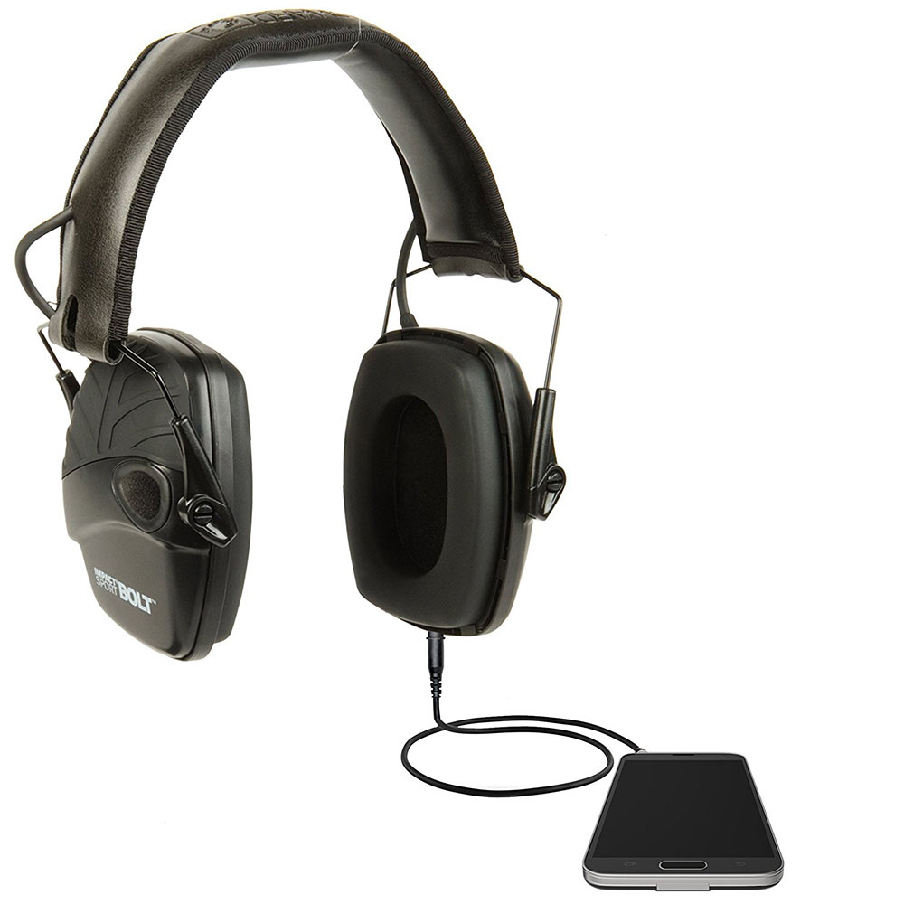 Honeywell Impact Sport Bolt Sound Amplification Earmuff, Black R-02525