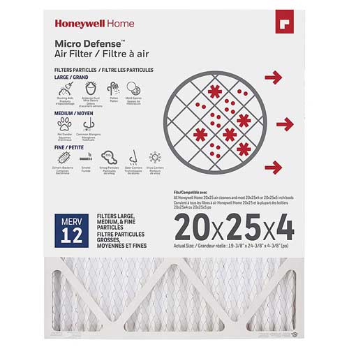 Honeywell Home Air Filter Ultra Efficiency CF200A1016/U, 20x25x4 - Merv 12