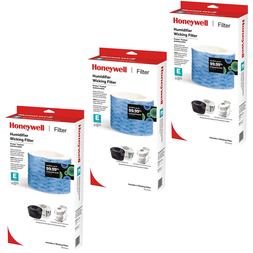 3 Pack Bundle of Honeywell Replacement Humidifier Filters E, HC-14
