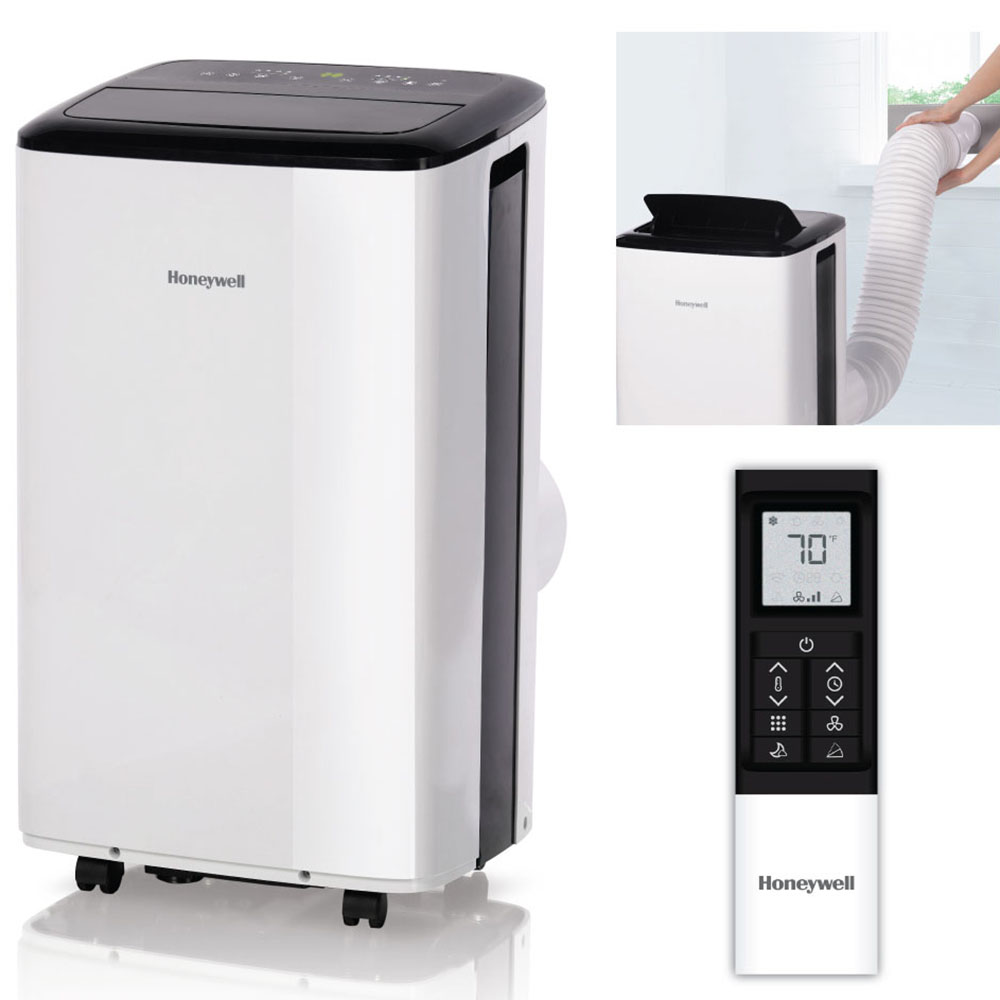 Honeywell 10,000 BTU Compact Portable Air Conditioner, Dehumidifier & Fan - White & Black, HF0CESWK6