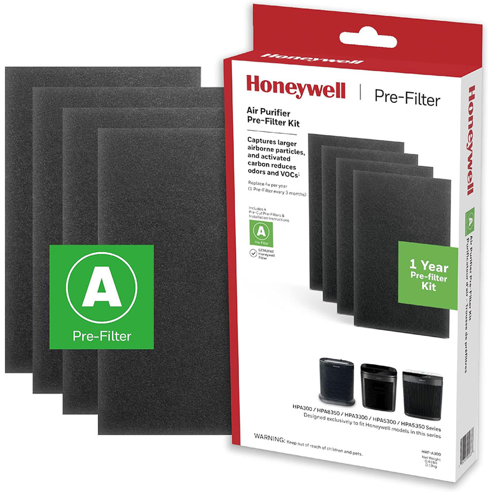 Honeywell HRF-A300 Pre-Cut Carbon Pre-Filter For HPA300 Series Air Purifiers - 4 Pack (Filter A)