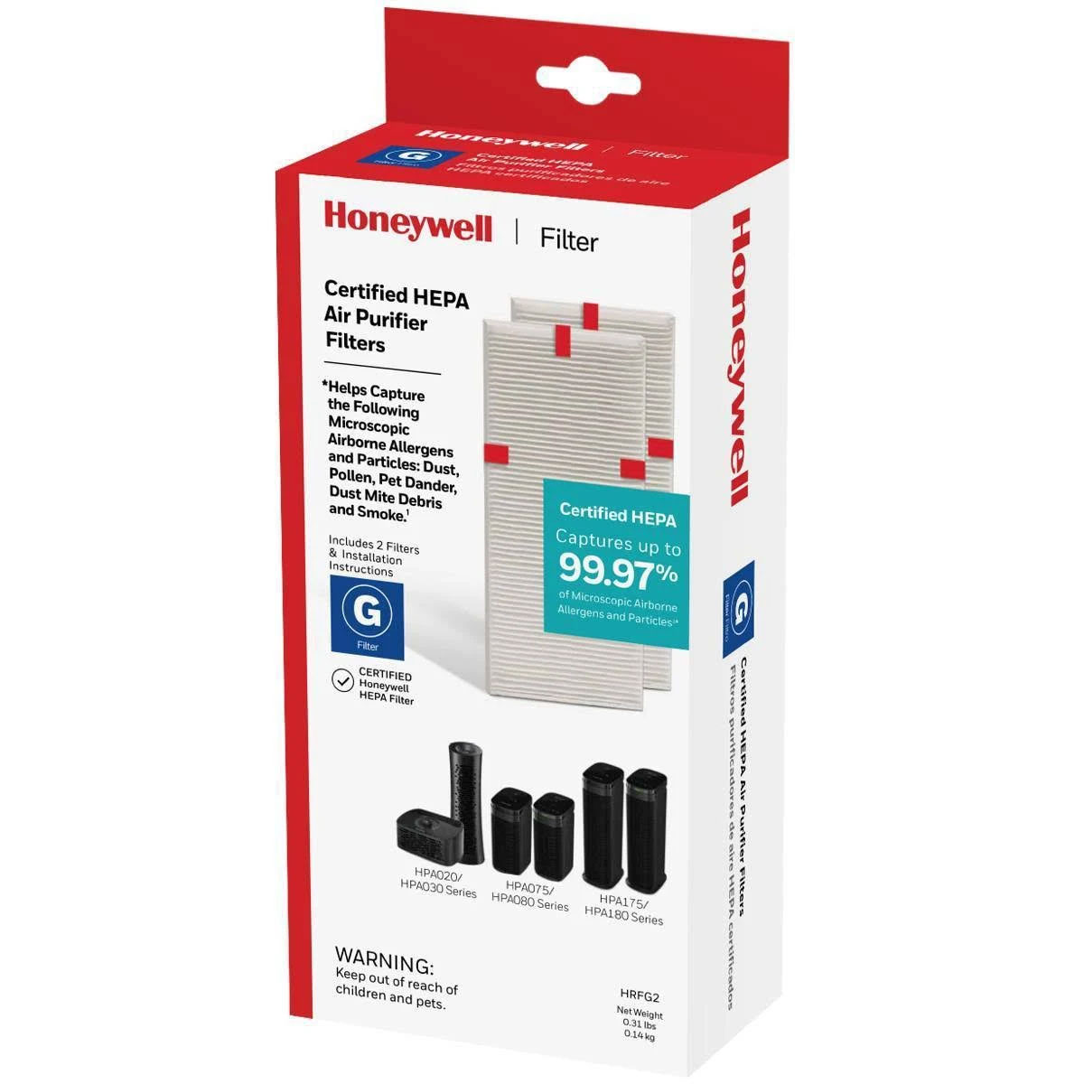 Honeywell Replacement Filter G True HEPA Air Purifier Filters - 2 Pack, HRF-G2