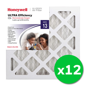 Honeywell 12x12x1 Ultra Efficiency Allergen MERV 13 Air Filter - 12 Pack