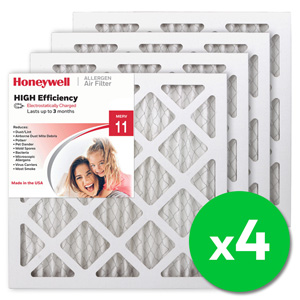 Honeywell 14x14x1 High Efficiency Allergen MERV 11 Air Filter (4 Pack)