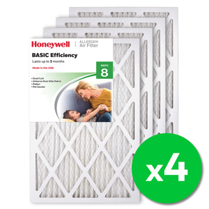 Honeywell 16x24x1 Standard Efficiency Allergen MERV 8 Air Filter (4 Pack)