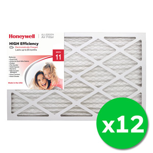 Honeywell 16x25x1 High Efficiency Allergen MERV 11 Air Filter - 12 Pack