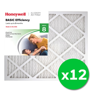 Honeywell 20x24x1 Standard Efficiency Allergen MERV 8 Air Filter - 12 Pack