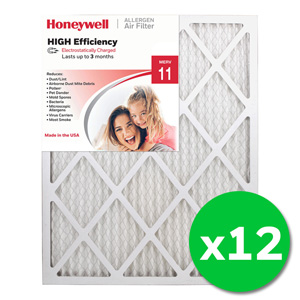 Honeywell 20x25x1 High Efficiency Allergen MERV 11 Air Filter - 12 Pack