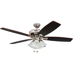 Honeywell Birnham Indoor Ceiling Fan, Brushed Nickel Finish, 52 Inch - 50191
