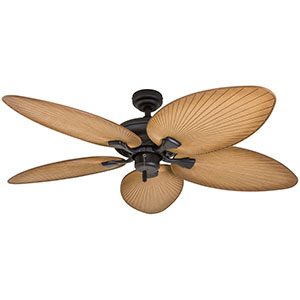 Honeywell Palm Valley 52-Inch Bronze Tropical Ceiling Fan with Palm Leaf Blades - 50505-03