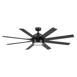 Honeywell Xerxes LED Remote Control Ceiling Fan - 62 Inch, Matte Black