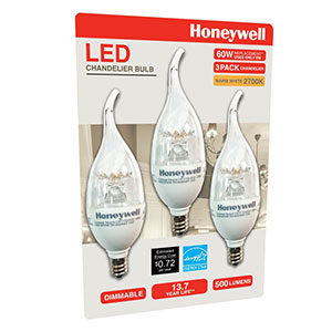 Honeywell B11 Candelabra and Chandelier LED Light Bulbs, 3-Pack