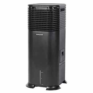 Honeywell DLC203AE Evaporative Tower Air Cooler with Humidifier, 500 CFM (Black)