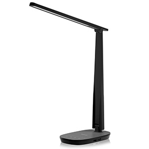 Honeywell Small LED Desk Lamp with USB Charging Ports and Eye Protection, Black