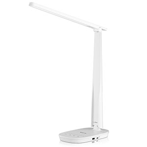 Honeywell Small LED Desk Lamp with USB Charging Ports and Eye Protection, White