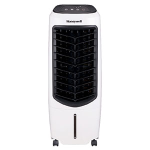 Honeywell TC10PEU Compact Evaporative Tower Air Cooler with Fan & Humidifier, Washable Dust Filter, 194 CFM - 2.6 Gallon Tank (White)